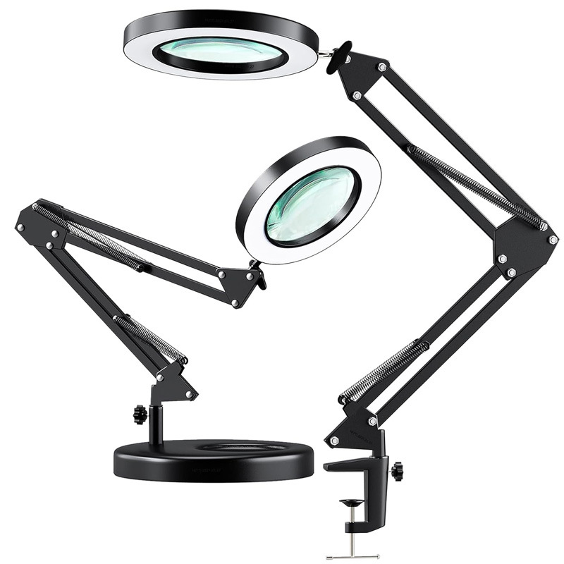 Repair Magnifying Glass Lamp, Makeup, Manicure and Eyelashes Work Foldableing Portable Eye Protection Reading and Learning Desk Lamp for the Elderly