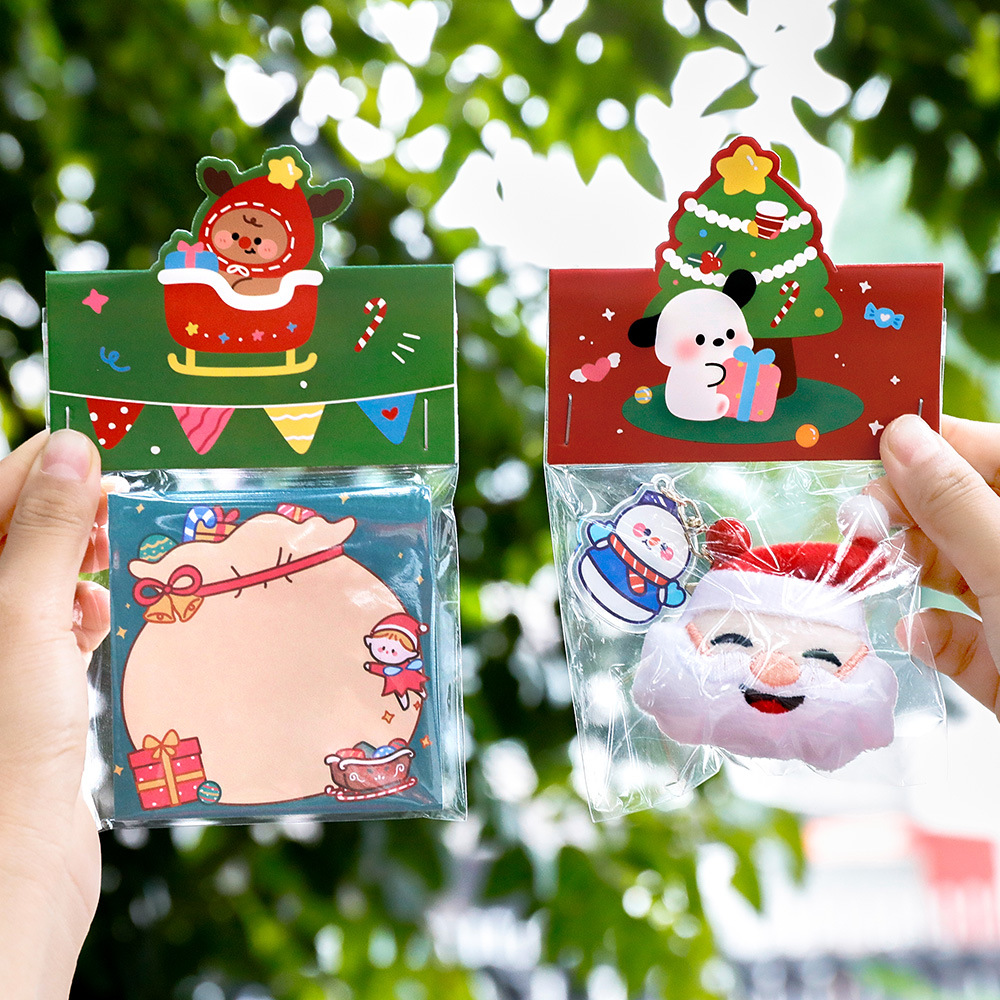 Ins Cute Christmas Card Head Cartoon Christmas Decoration Stereo Small Card Christmas Gift Packaging Material Card