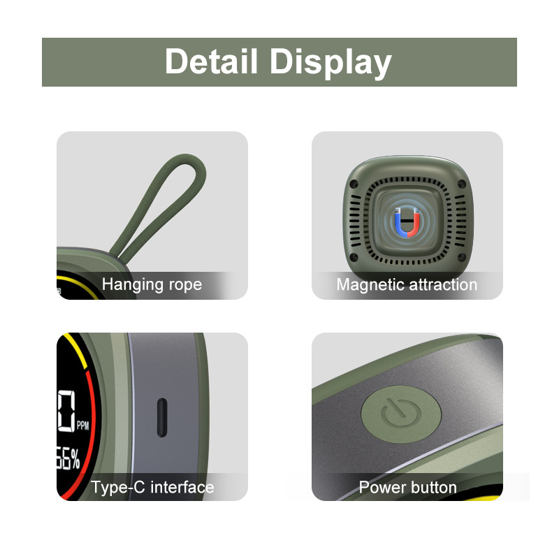 New carbon monoxide detector outdoor camping portable CO detection alarm temperature and humidity 3 in one detection