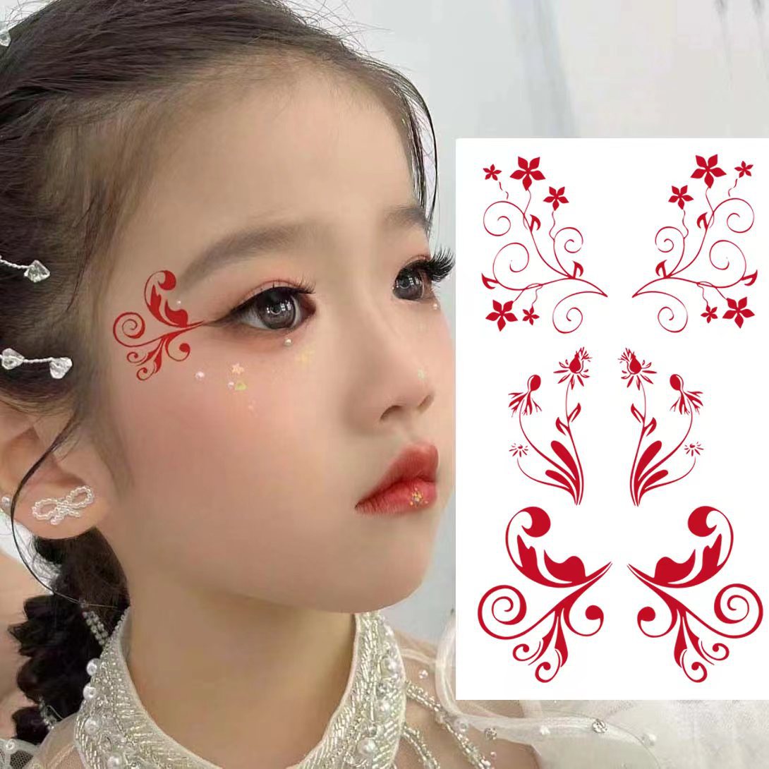 Наклейки на уголки глаз для детей,Stage Makeup, наклейки для бровей, наклейки на хвосты глаз, антикварный костюм, конкурс, фестиваль, выступление, танцевальные тату наклейки