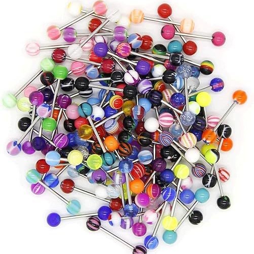 Кросс-бордерный Amazon AliExpress ebay горячий акриловый языковой ноготь антиаллергенный языковой ноготь из нержавеющей стали многоцветный смешанный волос