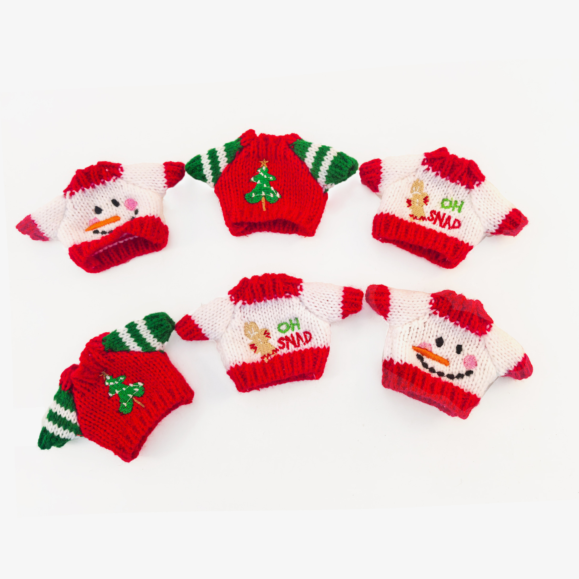 10cm Doll Clothes 15cm Cotton Doll First and Second Generation Plush Deer Snowman Sweater Scarf Christmas Outfit