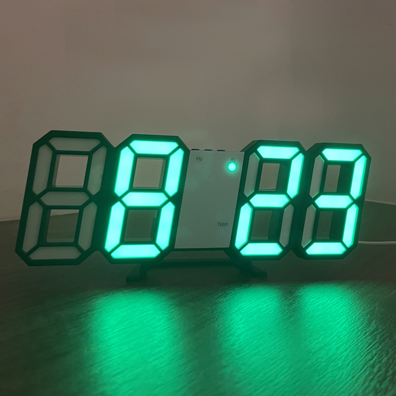 High-End Wall-Mounted Clock 3D Digital Clock Creative Technology Sense Desktop Led Luminous Alarm Clock Digital Wall Clock Living Room