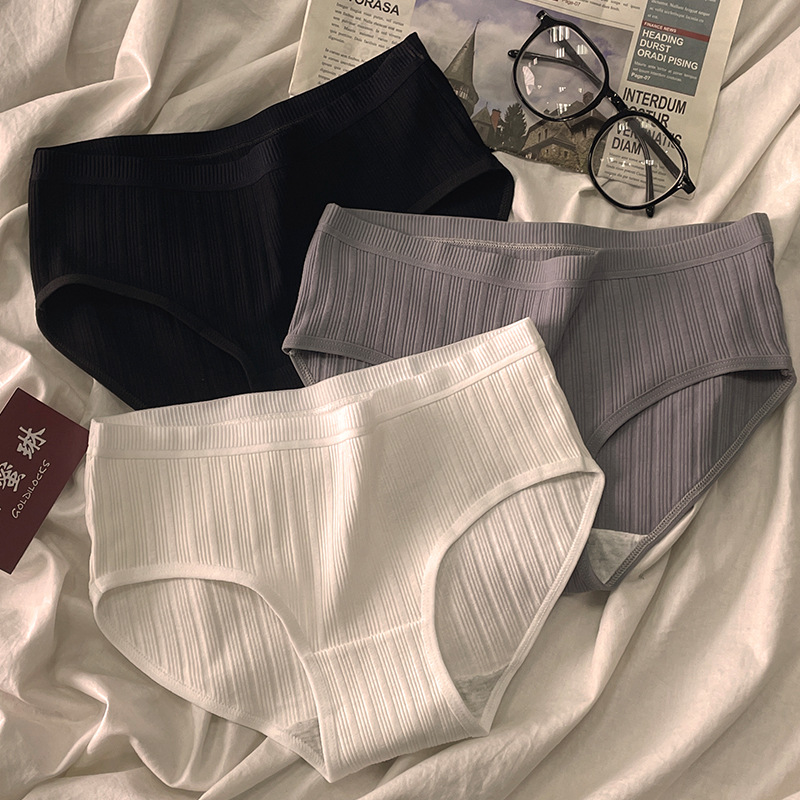 Прямые поставки хлопкового белья для женщин, простые дышащие трусики для студентов, японская талия, оптовая продажа