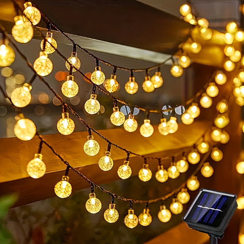 2026 New Cross-Border Solar Led String Lights 16/39 Feet 8 Lighting Modes Warm Tone Cross-Border