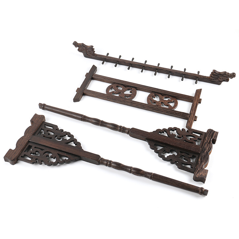 12-Needle Chicken Wing Wood Pen Hanging Study Four Treasures Calligraphy Supplies Retro Pen Holder 1416-Needle Solid Wood Faucet Brush Pen Hanging