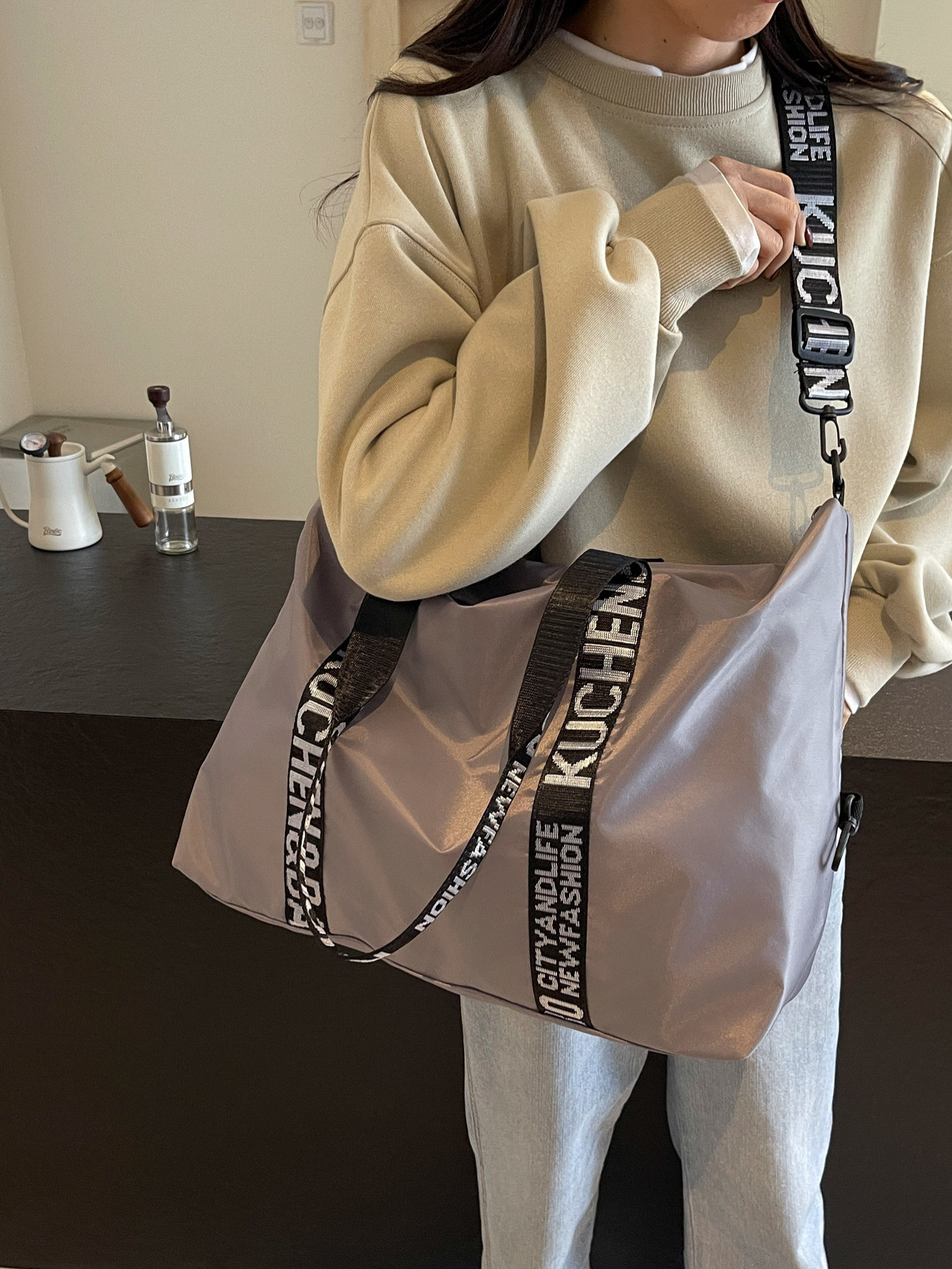 Cross-Border New Style Simple Casual Fashion Shoulder Bag for Women Korean Style Large Capacity Diagonal Mommy Dual-Use Travel Bag for Women