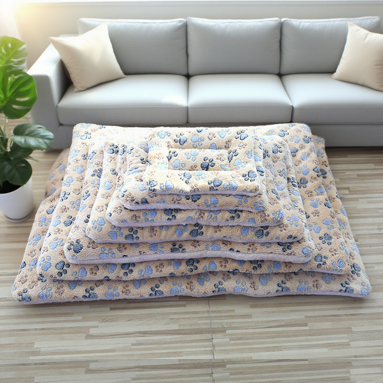 Thickened Coral Velvet Plush Dog Blanket Plus Cotton Cushion Hamster Cat Nest Cat Sleeping Mat Dog Nest Warm Nest Mat Wholesale