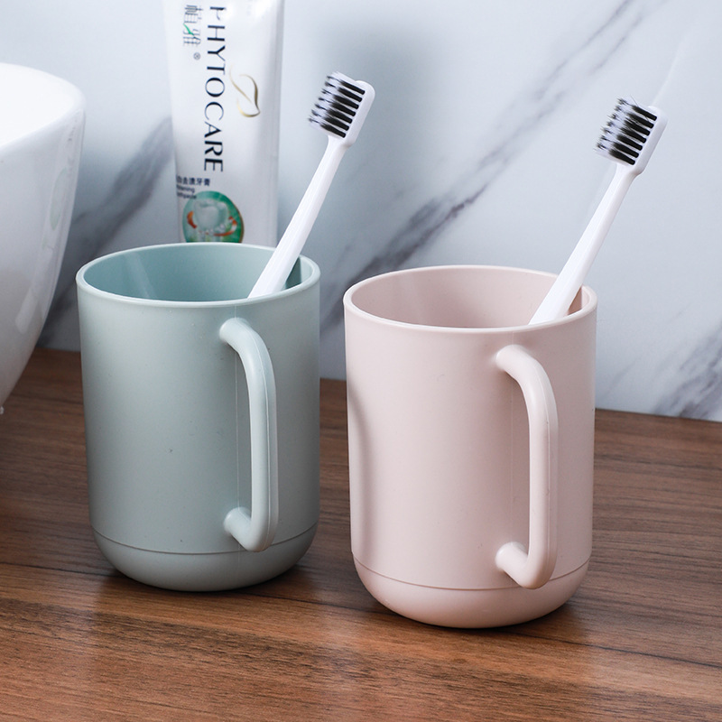 Factory Wholesale Plastic Thickened and Fall-Resistant Toothbrushing Household Wash Cup Dormitory Water Cup with Handle Simple Mouthwash Cup