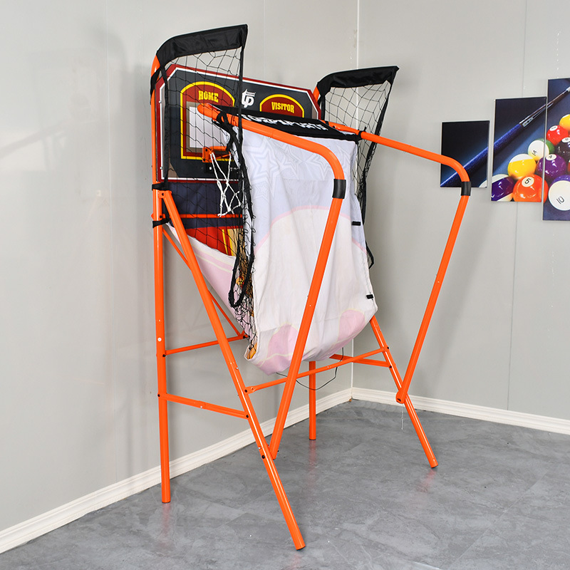Luxury double scoring shooting machine bold reinforced quick assembly folding double basketball stand basketball machine