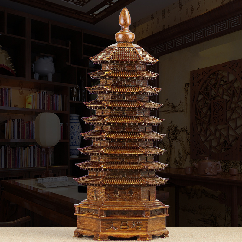 13-этажная башня Вэньчан ornaments 9-9-этажные подарки для детей древесная текстура учебный стол офисные декоративные изделия