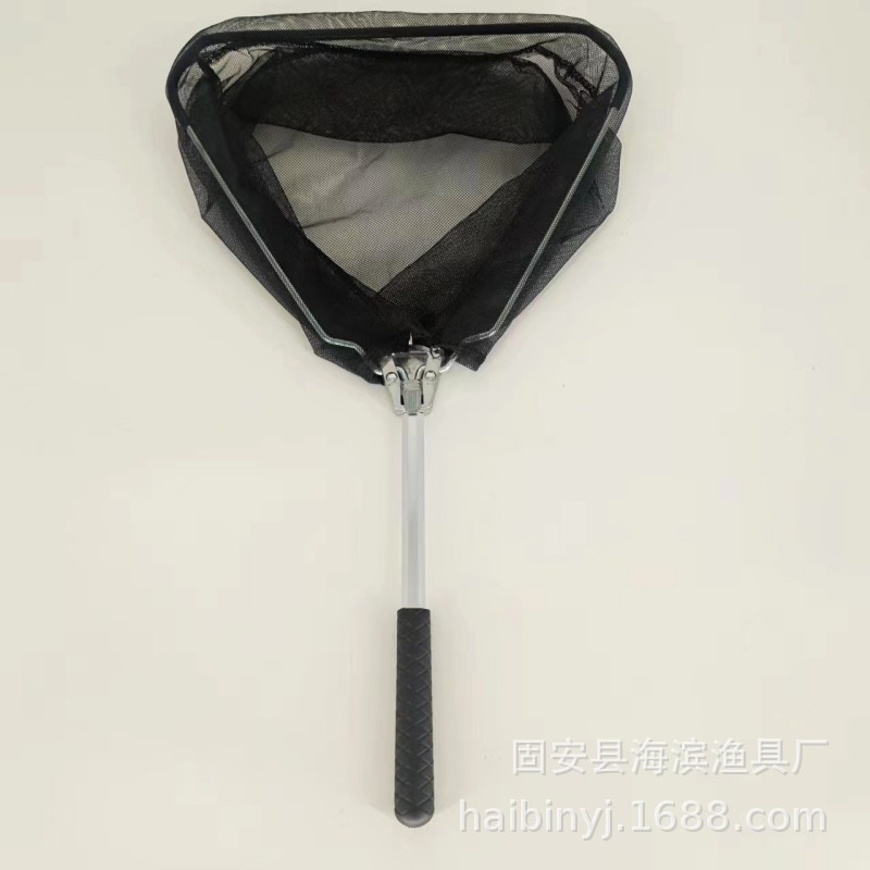 Aluminum Alloy triangle folding braiding net short section hand braiding net Road Yafei fly stream fishing net portable fishing gear wholesale