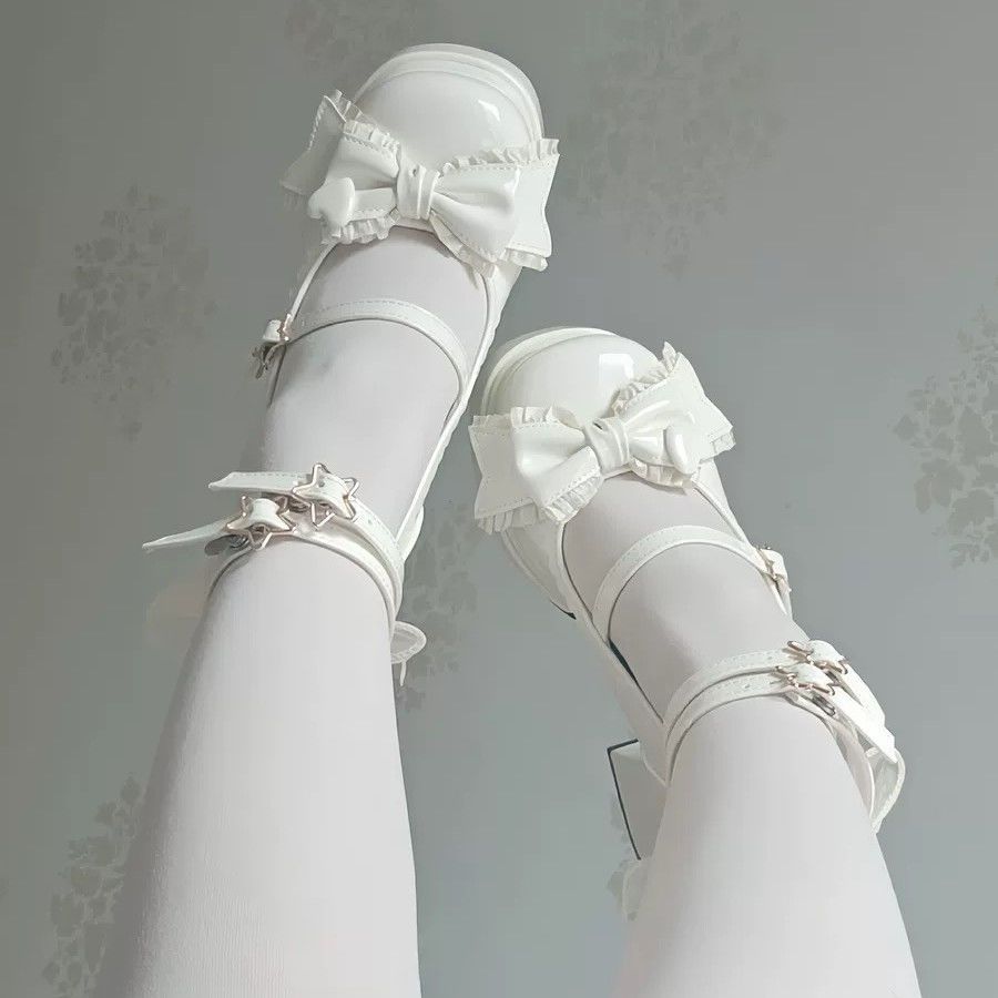 French Fairy Sweet Milk Feeling Waterproof Platform High Heels New Small Leather Shoes Cute Girl Shoes