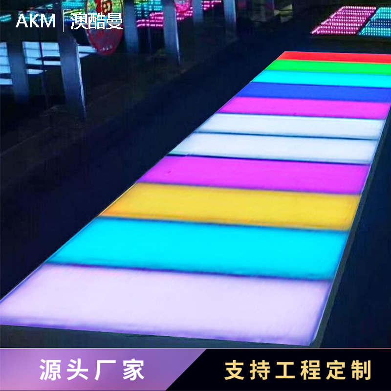led floor tile light gravity induction luminous floor light custom Square outdoor floor light strip embedded line light