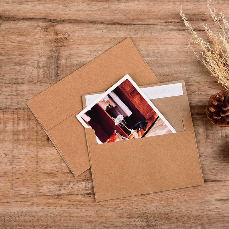 Western-style Kraft paper envelope single cow 140g Diamond flat envelope self-adhesive thickened retro Kraft paper factory wholesale