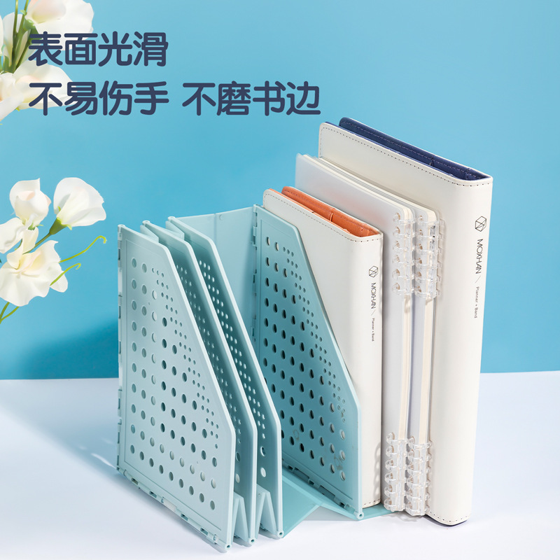 Deli TB506 quadruple foldable book stand student retractable stand bookshelf shrink frame table folding file bar