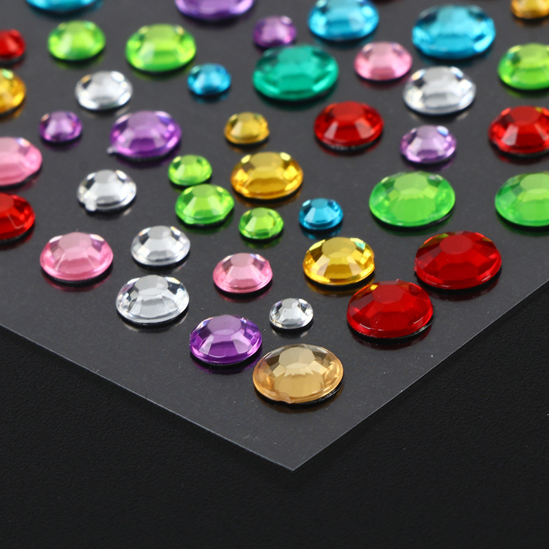 Cross-border Amazon Hot Acrylic Colored Diamond Stickers DIY Handbook Stickers Children's Handmade Decorative Diamond Stickers