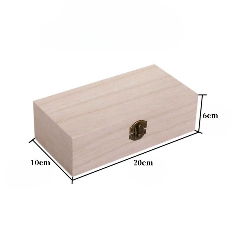 Ready-Made Paulownia Rectangular Wooden Box Gift Packaging Box Vintage Wooden Box Wooden Storage Box Flip-Top Wooden Box