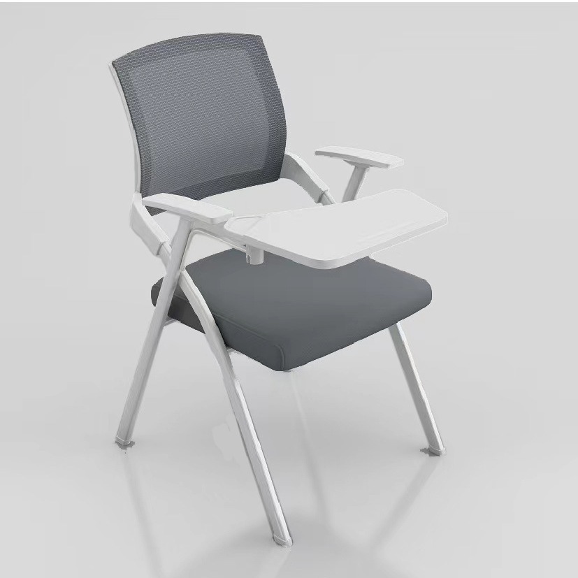 White Training Chair with Table Board Conference Chair with Writing Board Conference Room Table and Chair Integrated Meeting Chair Training Chair