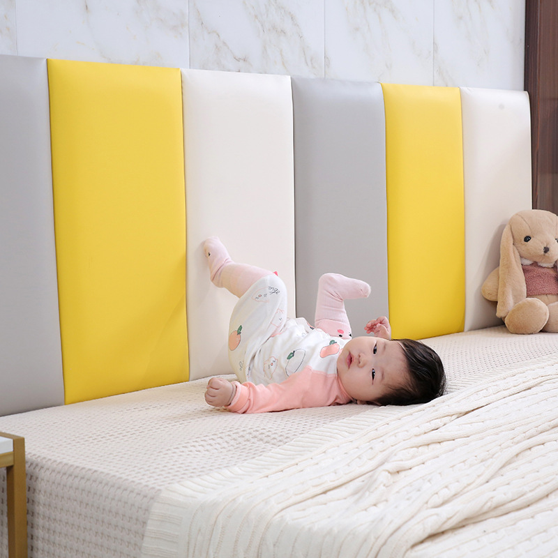 Tatami Wall Wrap Soft Package Self-Adhesive Formaldehyde-Free Bedside Wall Veneer Wall Anti-Collision Kidsren's Room 3D Stereo Thickeneded Cushion