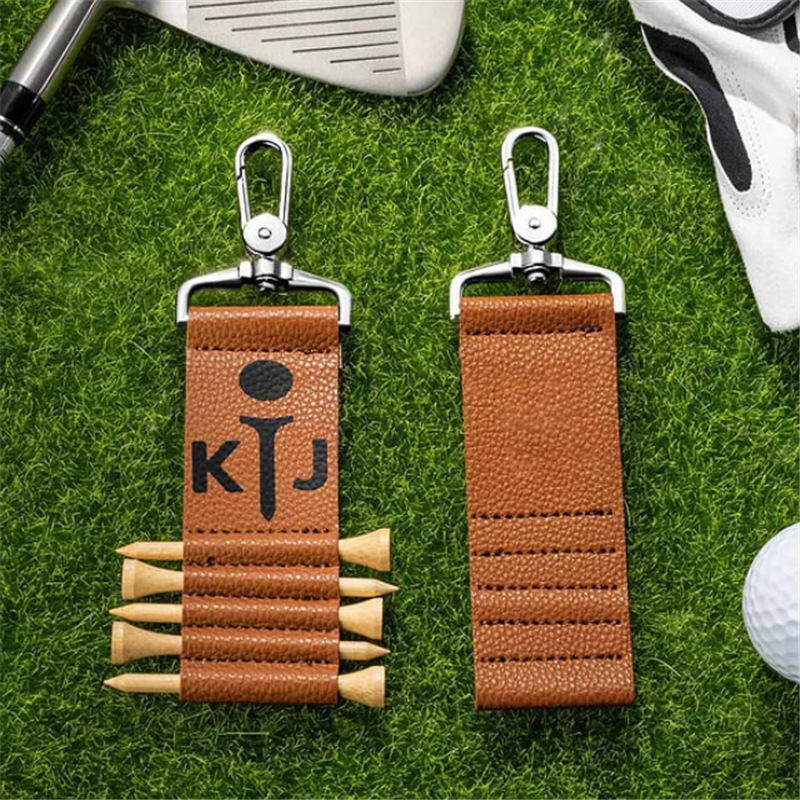 in stock Golf Stud Storage Leather Case Golf Peel Hanger Outdoor Golf Sports Ball Holder Leather Case