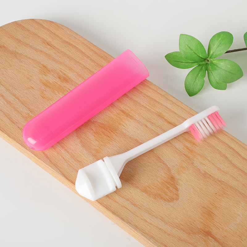 Spot Wholesale Portable Folding Toothbrush Non-Disposable Independent Soft-Bristled Travel Mini Color Folding Toothbrush