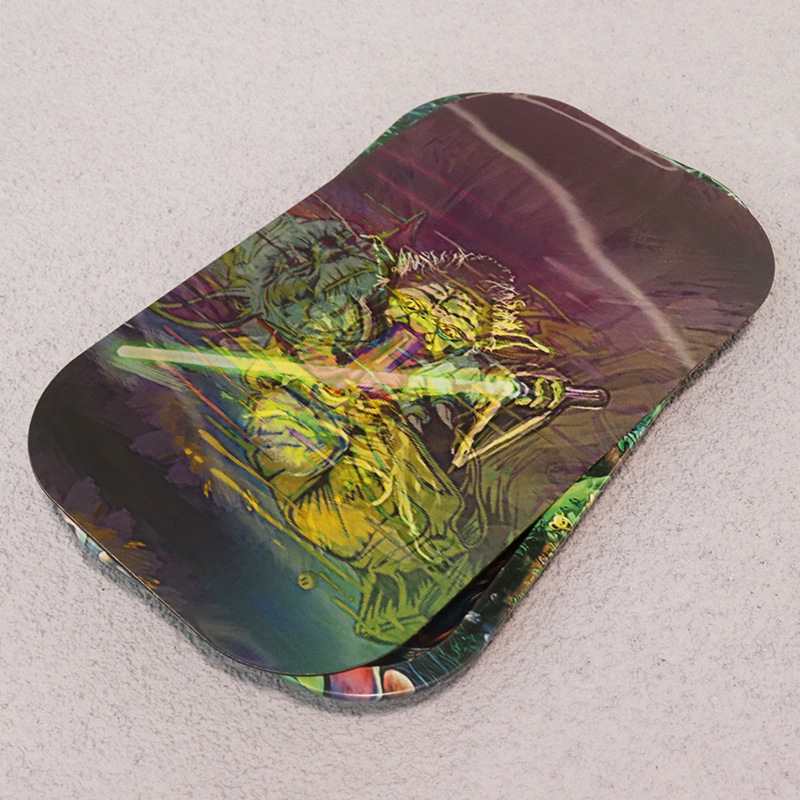 New Supply Cigarette Tray with Lid 3D Stereo Magnetic Cover Iron Tray Square Thickened Tinplate Cigarette Tray with Lid