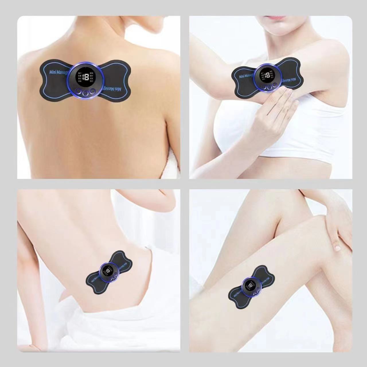 Cross-border smart mini massage stickers portable electric neck massager shoulder and neck pulse physiotherapy instrument cervical spine massage stickers