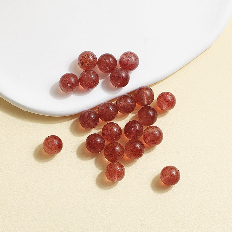 Natural Crystal Ice Strawberry Wafer Beads Spacer Beads Loose Beads DIY Beaded Ins Style Bracelet Necklace Accessories