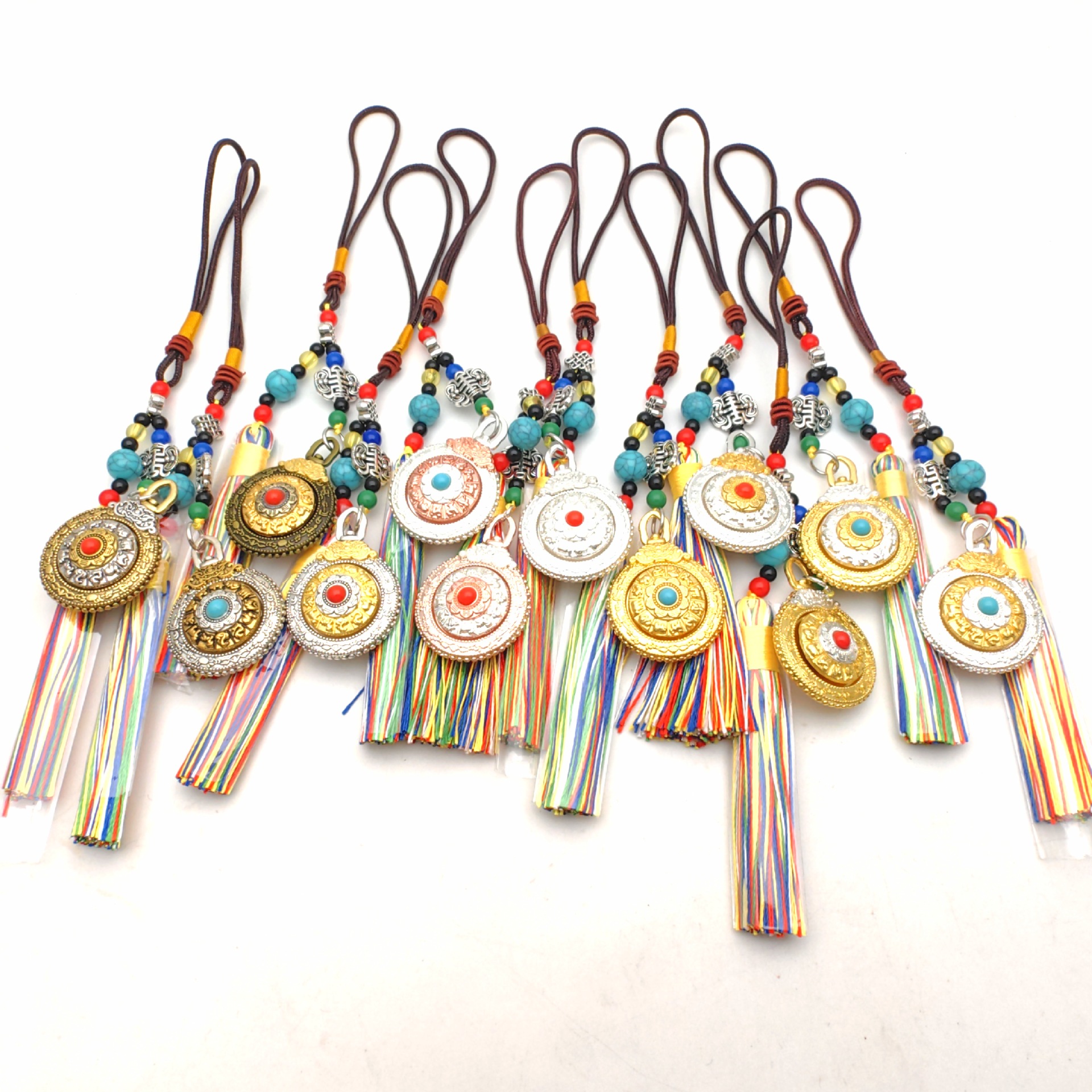 Дзюгон и Багуа Двенадцать Зодиакальных Знаков Двусторонний Вращающийся Этнический Стиль Древний Обожженный Синий Кистевой Подвеска Сумка Брелок