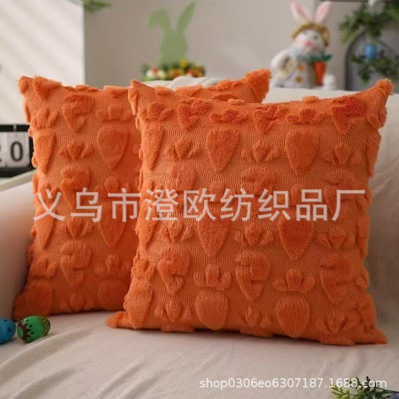 Cross Border Easter Bunny Pillowcase Ins Style Quilted Plush Cushion Holiday Living Room Sofa Pillow Waist Pillowcase
