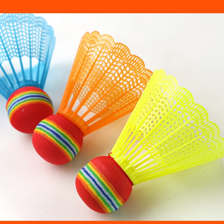 Радужный большой бадминтонный мяч из нейлона и пластика, уличный перьевой мяч для развлечений детей