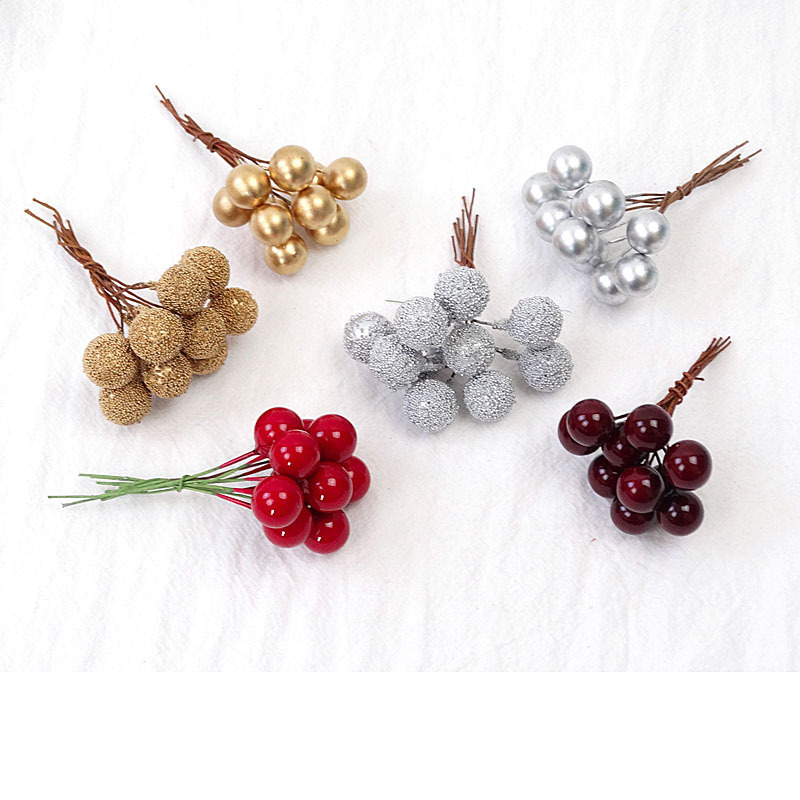 искусственные маленькие фрукты красные золотые серебряные ручная работа материалы для декора рождественского венка аксессуары вишневый фрукт