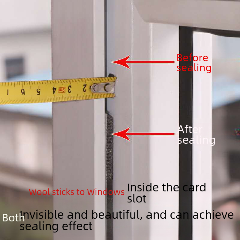 Aluminum Alloy door and window sealing strip plastic steel window self-adhesive glass door seam windproof thermal wool strip one-piece delivery