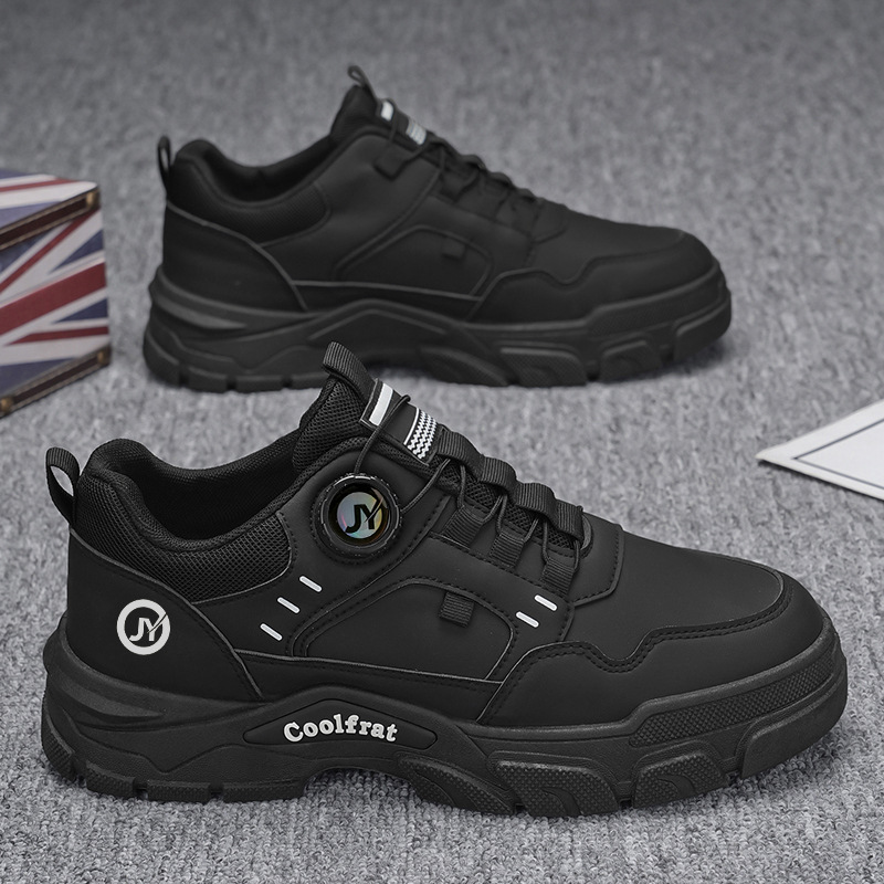 Autumn Men's Shoes 2024 New Breathable Workwear Shoes Men's Fashionable All-match Martin Boots Men's Platform Sports Skate Shoes