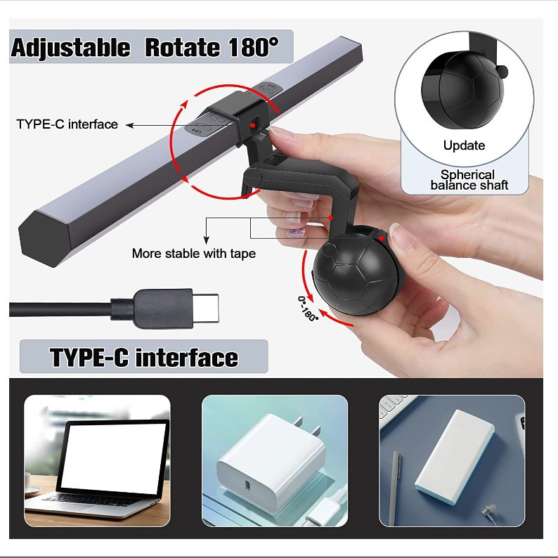 Desk lamp screen hanging lamp business office study work reading game led desktop computer monitor hanging lamp