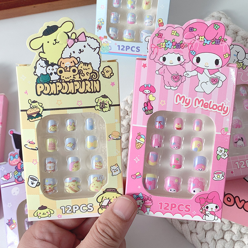 Kulomi Children's Nail Stickers Girl's Funny Nail Stickers Detachable Girl's Nail Stickers Sweet Cute Dressing Armor