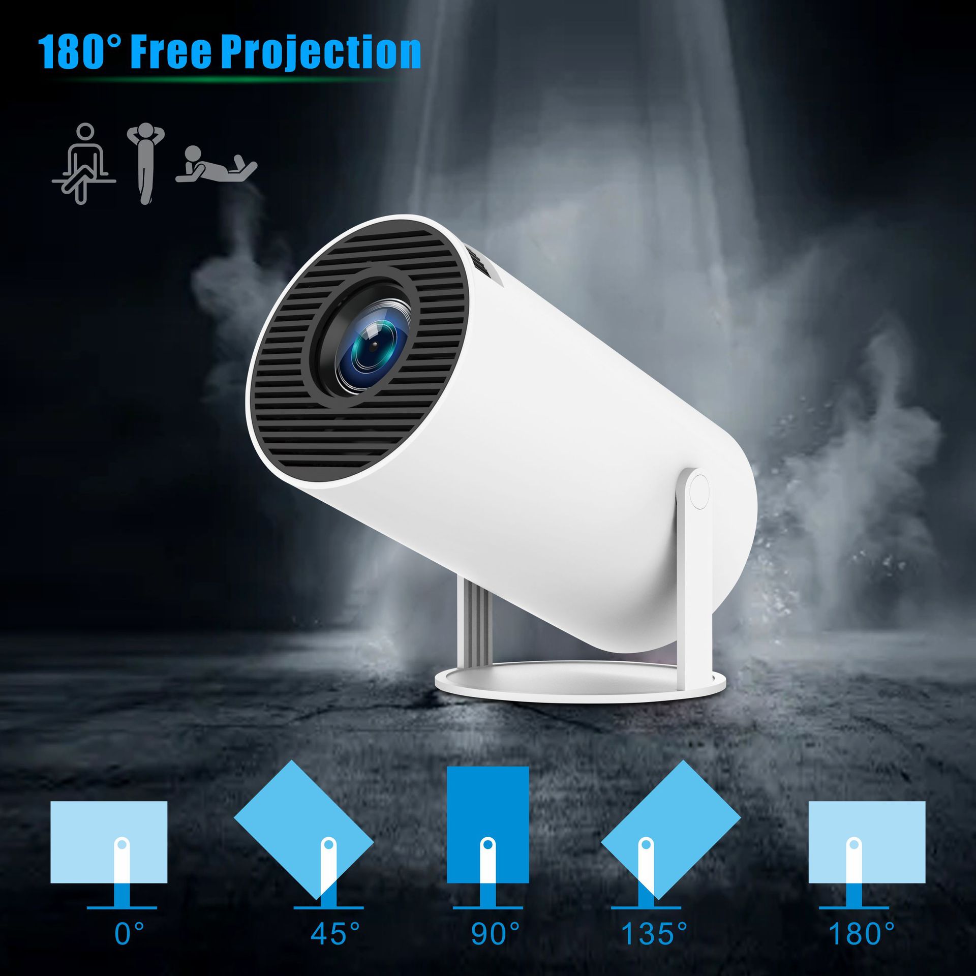 Cross-Border Popular Hy300 Barrel Projector Android Smart 3326 Chip High-Definition Portable Home Factory Direct Sales