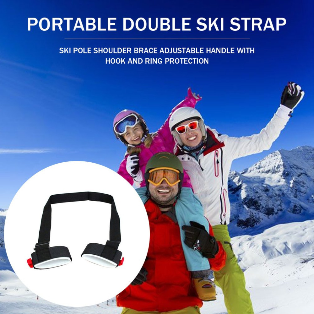 Cross-border in stock Ski Strap Portable Adjustable Double-board Snowboard Fixed Strap Sledge Strap Adjustable Sledge