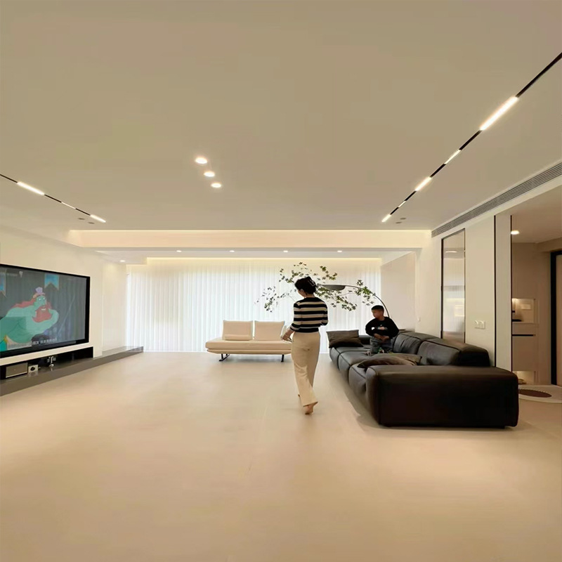 Spc Stone Plastic Lock Wood Floor Pure Color Cream Wabi-Sabi Style Household Micro-Cement Pvc Stone Crystal Snap-On Floor