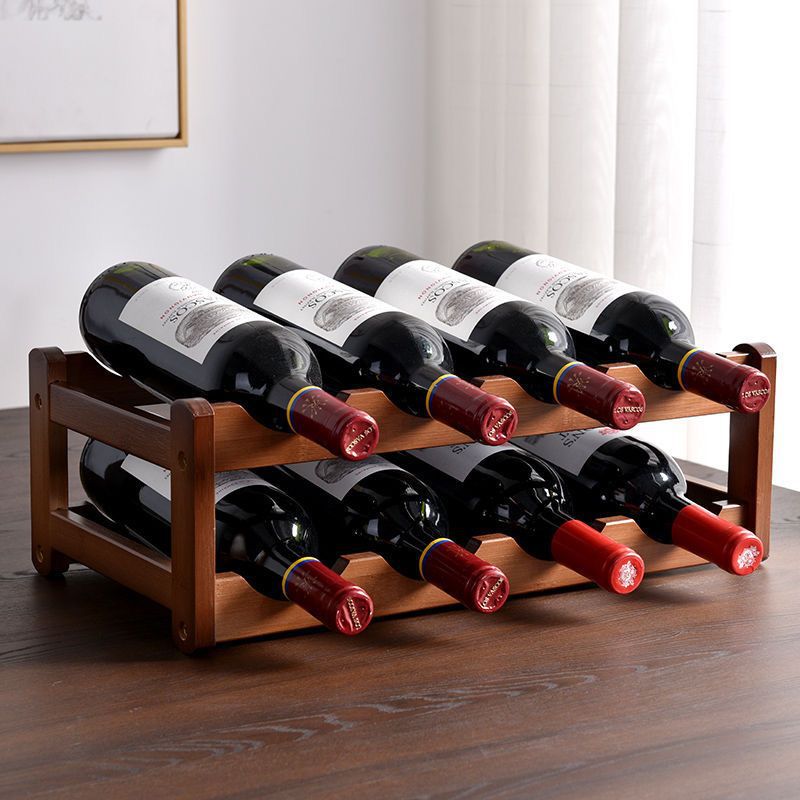 Bamboo Red Wine Shelf Desktop Household Wine Holder Multi-layer Bracket Display Rack Bamboo Multi-bottle Wine Cabinet Decoration Display Cabinet