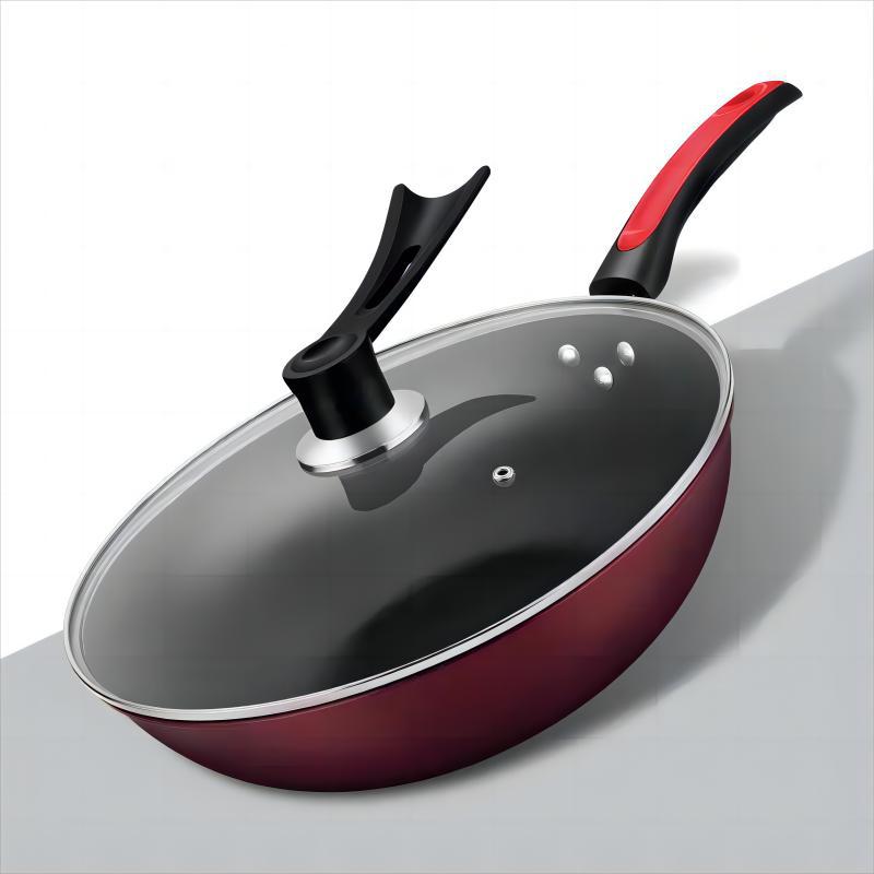 Longzi Flavor Ceramic Crystal Non-Stick Wok Iron Pan Flats Bottom Smokeless Drill Wok Bank Gift Pot Set Pot Wholesale