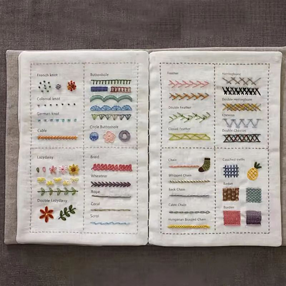 Cross-border new Stitch Book needlework book needlework loose-leaf book linen needlework book DIY embroidery