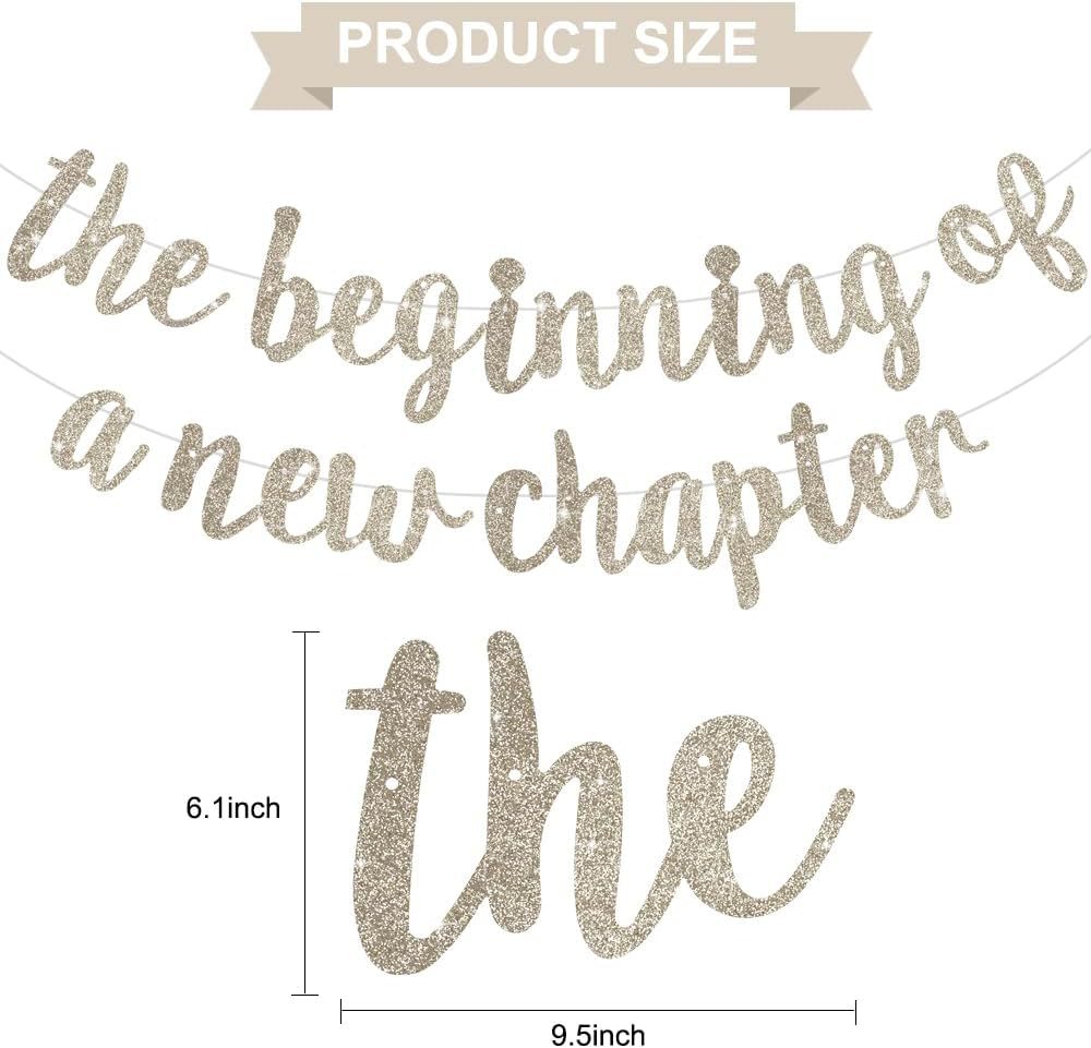 New Chapter Begins Banner, Farewell Party Decorations, Graduation Sign 2025 Banner, Happy