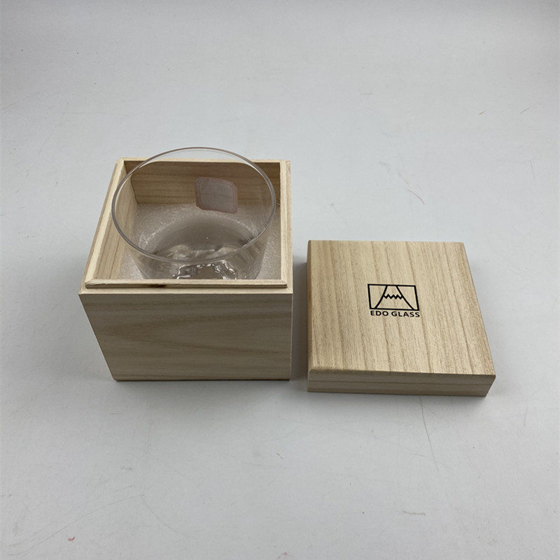 Wooden box Snow Mountain Cup packing box glass wooden box with lining double-piece lid wooden box with printed logo