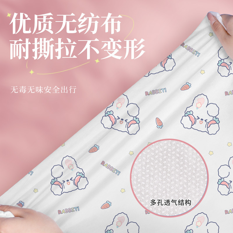 Disposable printing four-piece set travel Hotel B & B portable disposable non-woven bed sheet set