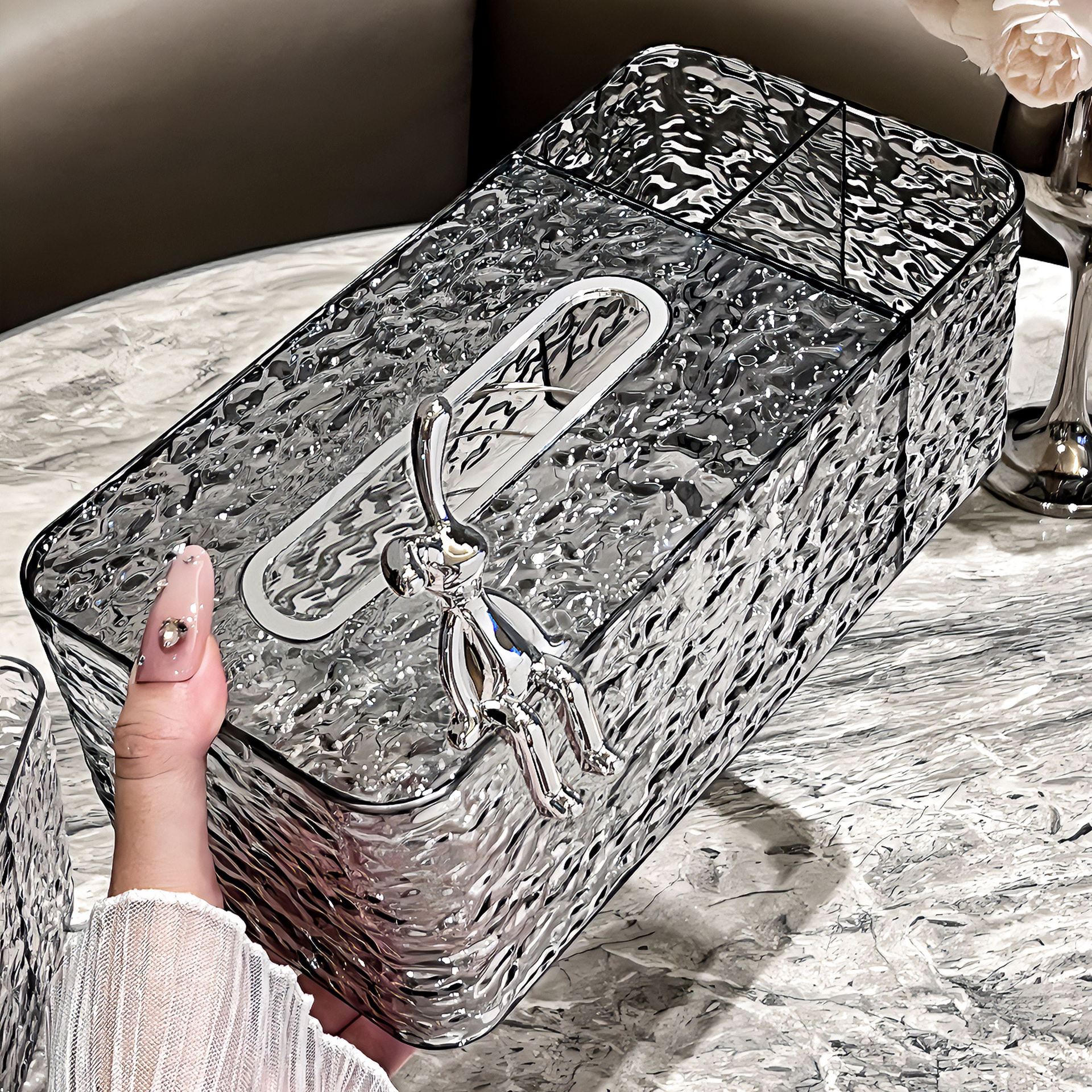 Tissue Box Living Room High-End Accessible Luxury Creative Paper Drawer Coffee Table Multi-Function Remote Control Storage Box Paper Box Home