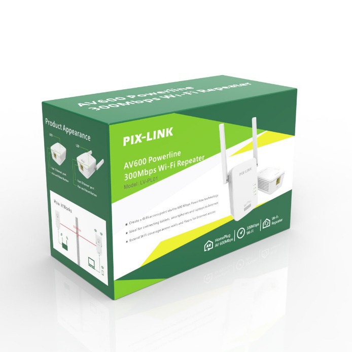 Pix-link Wireless suit A Pair of 300M Wireless Home Signal Extender 100 M WiFi Power Cat