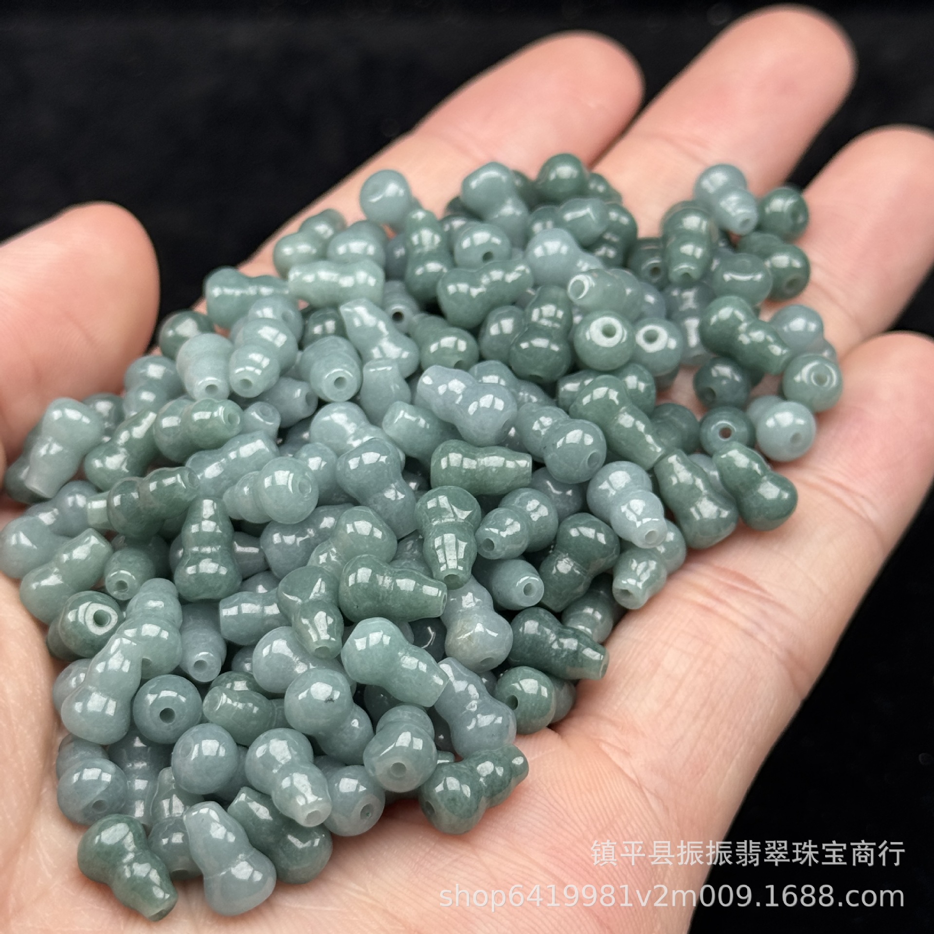 Natural Jade A-Grade Blue Water 6×9mm Gourd Loose Beads Wholesale DIY Jade Jewelry Bracelet Necklace Jade Accessories
