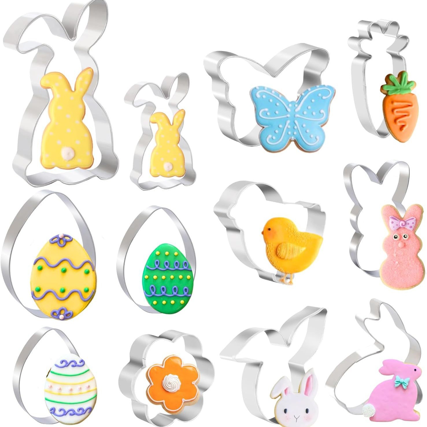 Форма для печенья из нержавеющей стали на Пасху, форма для печенья в виде яйца и кролика